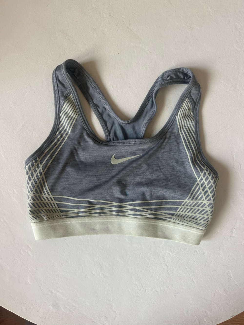 Nike Gray Swoosh Sports Bra-Style Brief with White Trim